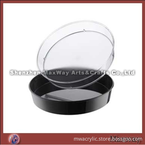 Black High Grade Round Acrylic Tray